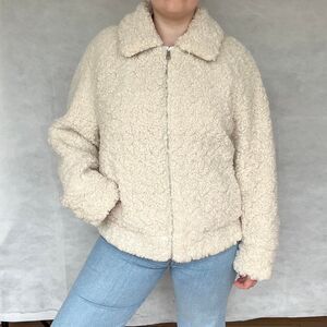 Zara Teddy Bomber Jacket Size M